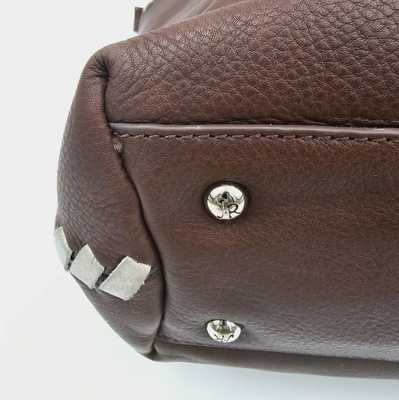 Jack Rogers Brown Leather Shoulder Bag Purse with Tassel - Picture 7 of 16